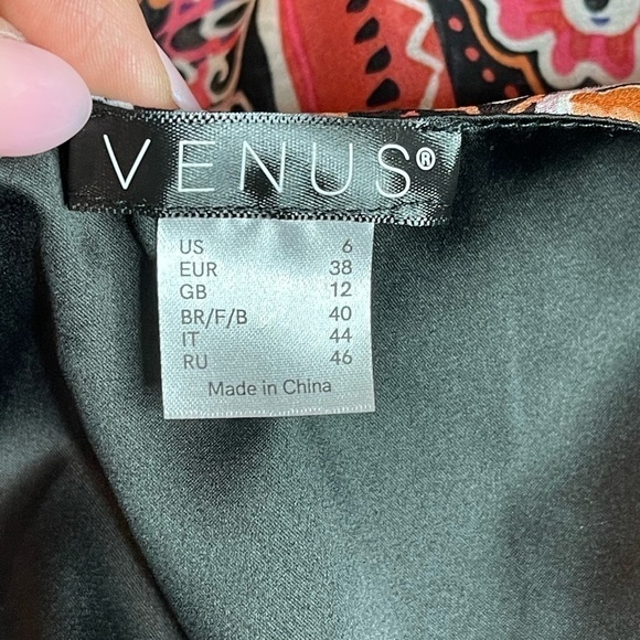 Venus women’s printed striped maxi dress 3/4 sheer sleeves v neckline size 6 - Picture 15 of 17